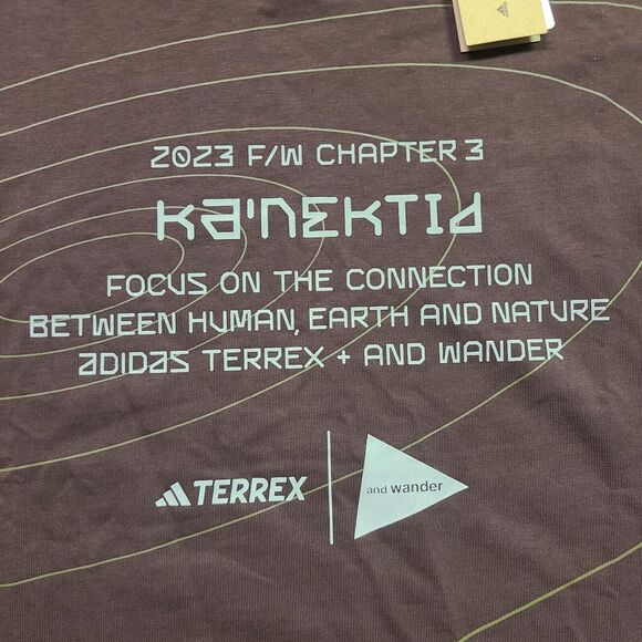 Adidas Long Sleeve Shirt Mens Medium Terrex x And Wander Brown HZ0672 XPL AW - Picture 4 of 13